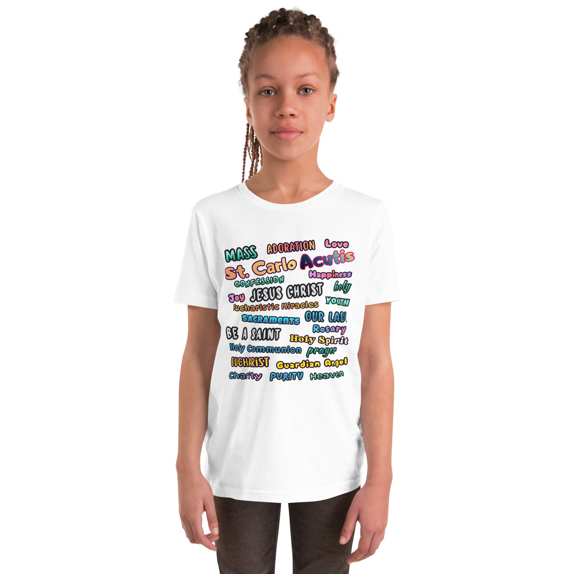 St. Carlo Acutis Inspirational Youth Word Cloud T-Shirt