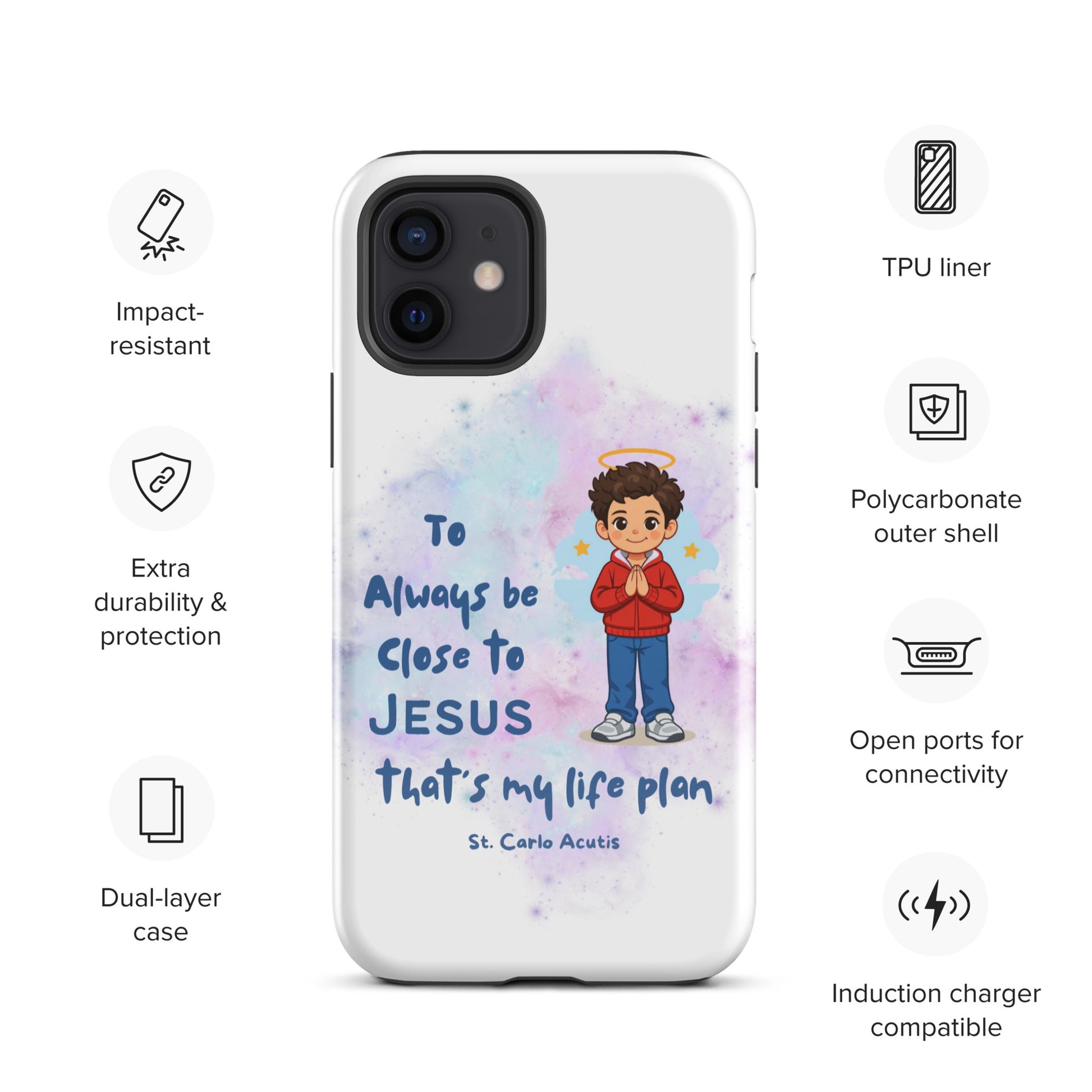 St. Carlo Acutis Kids/Teens 'Close to Jesus' Tough Phone Case