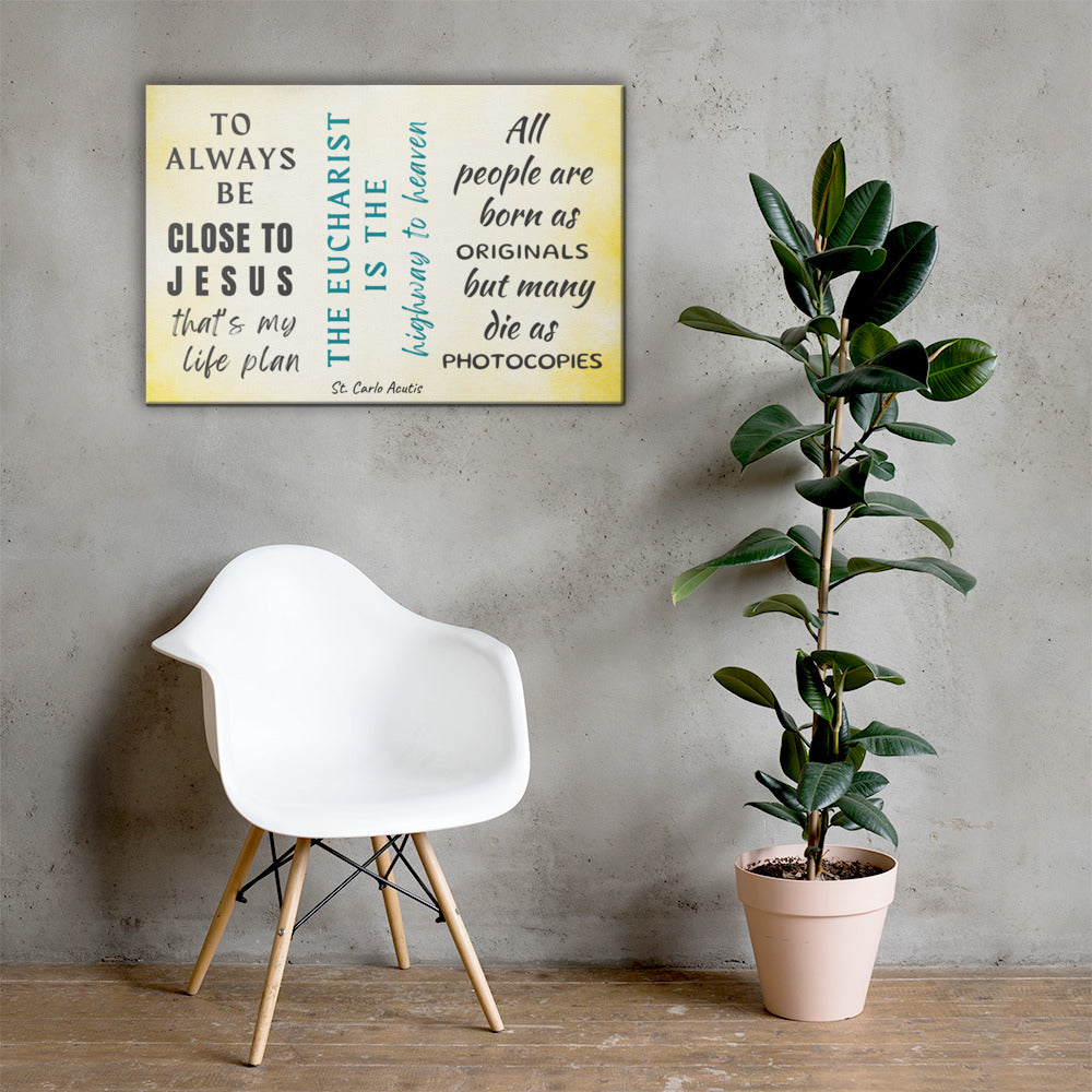 St. Carlo Acutis Quotes Wall Canvas