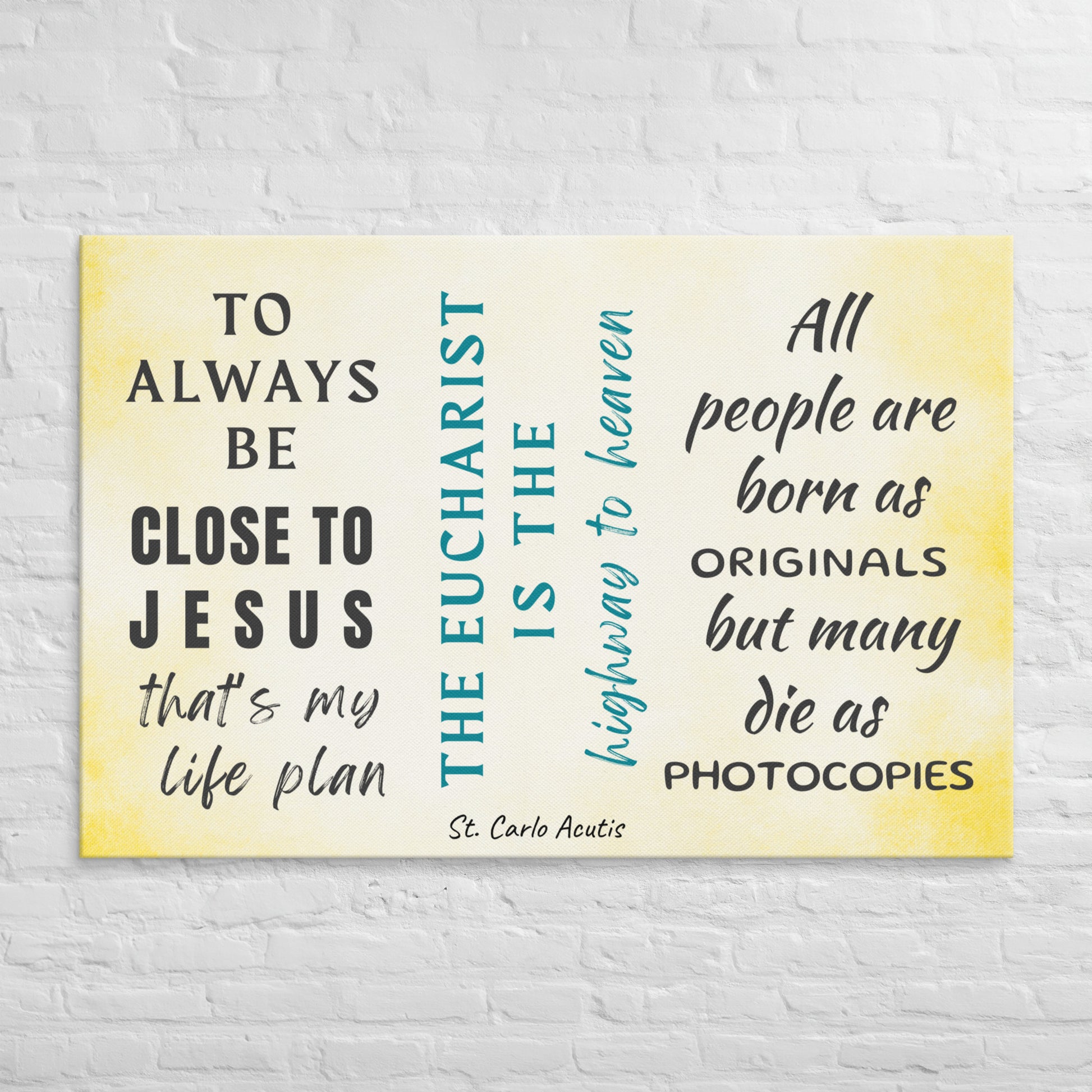 St. Carlo Acutis Quotes Wall Canvas