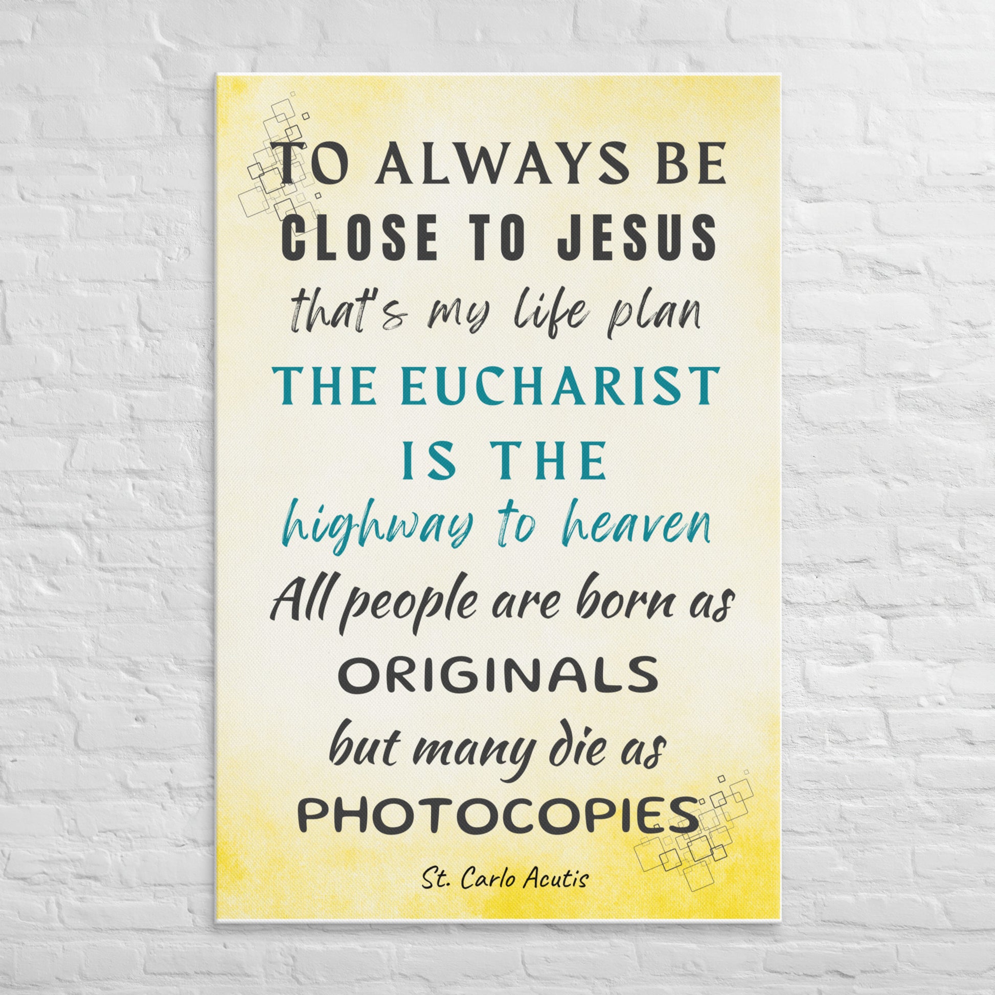 St. Carlo Acutis Quotes Wall Canvas
