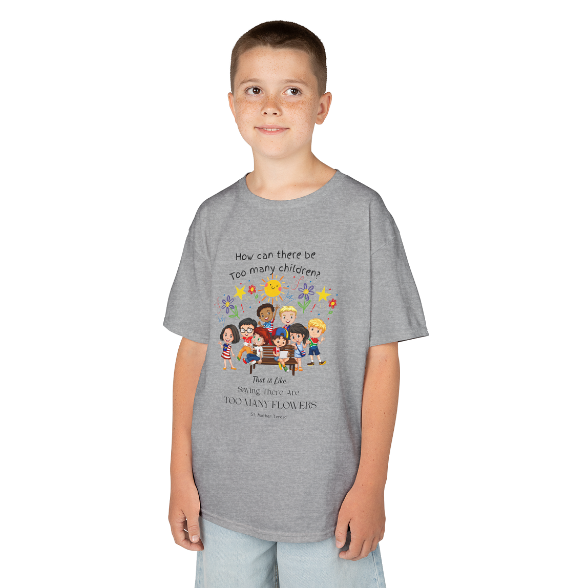 St. Mother Teresa Flowers Kids T-Shirt