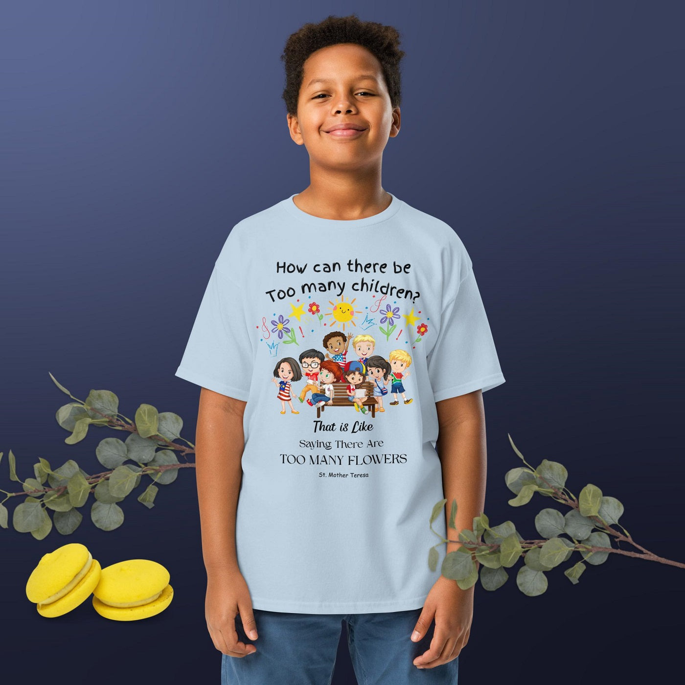 St. Mother Teresa Flowers Kids T-Shirt