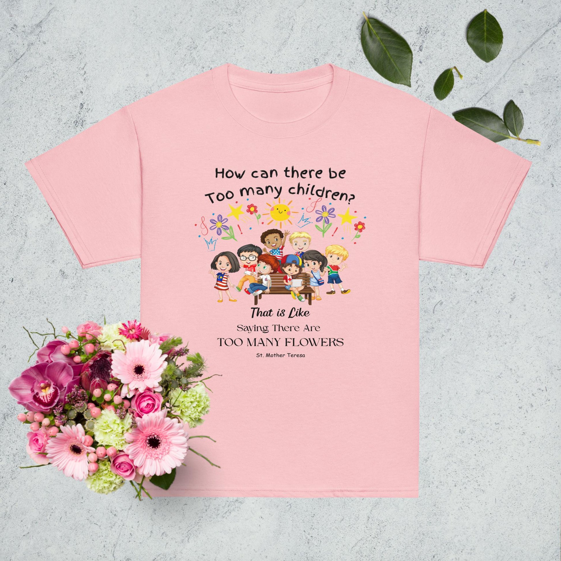 St. Mother Teresa Flowers Kids T-Shirt