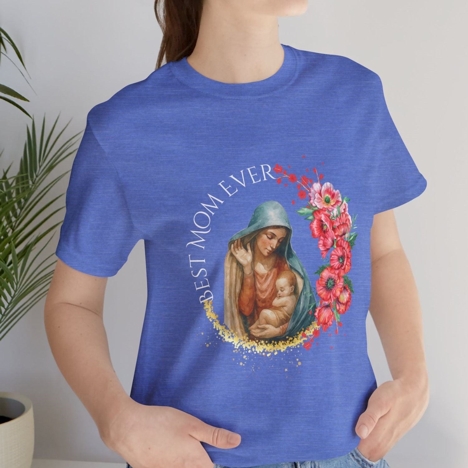 Blessed Virgin Mary 'Best Mom Ever' Floral Tee