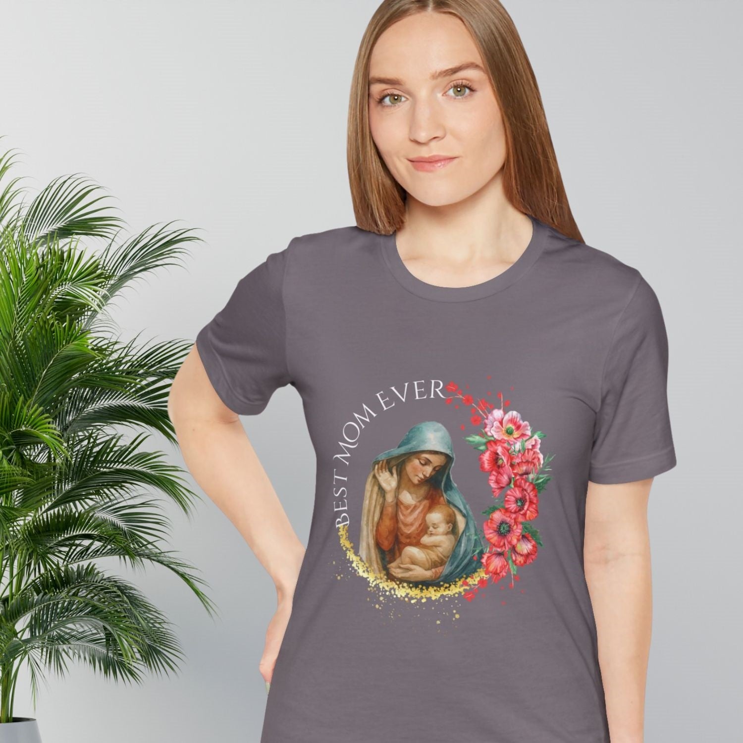 Blessed Virgin Mary 'Best Mom Ever' Floral Tee